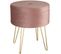 Tabouret Avec Coffre De Rangement Aspect Velours Transformable Ava - Rose