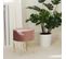 Tabouret Avec Coffre De Rangement Aspect Velours Transformable Ava - Rose