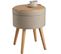 Tabouret Avec Coffre De Rangement Yara Aspect Lin Transformable - Sable