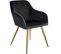 4 Chaises Marilyn Effet Velours Style Scandinave - Noir/or