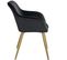 4 Chaises Marilyn Effet Velours Style Scandinave - Noir/or