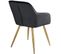 4 Chaises Marilyn Effet Velours Style Scandinave - Noir/or