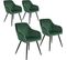 4 Chaises Marilyn Design En Velours Style Scandinave - Vert Foncé/noir