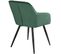 Chaise Marilyn Effet Velours Style Scandinave - Vert Foncé/noir