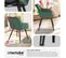 Chaise Marilyn Effet Velours Style Scandinave - Vert Foncé/noir