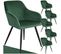 Chaise Marilyn Effet Velours Style Scandinave - Vert Foncé/noir