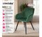 Chaise Marilyn Effet Velours Style Scandinave - Vert Foncé/noir