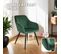 Chaise Marilyn Effet Velours Style Scandinave - Vert Foncé/noir