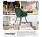 Chaise Marilyn Effet Velours Style Scandinave - Vert Foncé/noir