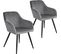 Chaise Marilyn Effet Velours Style Scandinave - Gris/noir