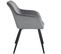 Chaise Marilyn Effet Velours Style Scandinave - Gris/noir