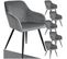 Chaise Marilyn Effet Velours Style Scandinave - Gris/noir