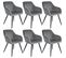 Chaise Marilyn Effet Velours Style Scandinave - Gris/noir