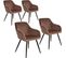 4 Chaises Marilyn Design En Velours Style Scandinave - Brun-noir