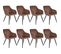 8 Chaises Marilyn Design En Velours Style Scandinave - Brun-noir