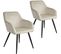 2 Chaises Marilyn Design En Velours Style Scandinave - Crème/noir