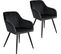 Chaise Marilyn Effet Velours Style Scandinave - Noir