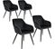 4 Chaises Marilyn Design En Velours Style Scandinave - Noir