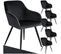 Chaise Marilyn Effet Velours Style Scandinave - Noir