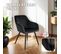 Chaise Marilyn Effet Velours Style Scandinave - Noir