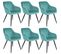 6 Chaises Marilyn Design En Velours Style Scandinave - Turquoise/noir