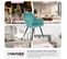 6 Chaises Marilyn Design En Velours Style Scandinave - Turquoise/noir