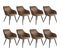 8 Chaises Marilyn Tissu  - Brun-noir