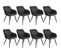 8 Chaises Marilyn Tissu  - Anthracite-noir