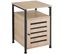 Armoire D’appoint Cork Meuble De Rangement Style Vintage 40,5x40,5x60,5cm - Bois Clair Industriel,