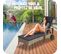 Bain De Soleil Aluminium Cassis 6 Positions Avec Roulettes - Marron Naturel