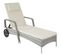 Bain De Soleil Aluminium Cassis 6 Positions Avec Roulettes - Gris Clair