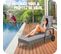 Bain De Soleil Aluminium Cassis 6 Positions Avec Roulettes - Gris