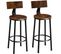 2 Tabourets De Bar Poole - Bois Foncé Industriel, Rustique