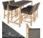 Table En Rotin Lovas Avec 4 Chaises Latina - Marron Naturel