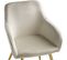 Chaise Marilyn Effet Velours Style Scandinave - Crème/or