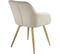 2 Chaises Marilyn Effet Velours Style Scandinave - Crème/or