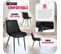 Lot De 2 Chaises De Salle à Manger Monroe Aspect Velours - Noir