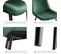 Lot De 4 Chaises De Salle à Manger Monroe Aspect Velours - Vert Foncé