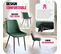 Lot De 4 Chaises De Salle à Manger Monroe Aspect Velours - Vert Foncé