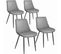 Lot De 4 Chaises De Salle à Manger Monroe Aspect Velours - Gris