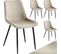 Lot De 4 Chaises De Salle à Manger Monroe Aspect Velours - Crème