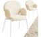 Lot De 2 Chaises Rembourrées Scandi, Tissu Bouclette - Crème