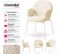 Lot De 2 Chaises Rembourrées Scandi, Tissu Bouclette - Crème