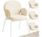 Lot De 4 Chaises Rembourrées Scandi, Tissu Bouclette - Crème