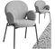 Lot De 2 Chaises Rembourrées Scandi, Tissu Bouclette - Gris Clair