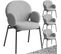 Lot De 4 Chaises Rembourrées Scandi, Tissu Bouclette - Gris Clair