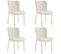 Lot de 4 Chaises Rembourrées Tessa - Bouclette Blanc/doré