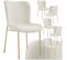 Lot de 6 Chaises Rembourrées Tessa - Bouclette Blanc/doré