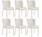 Lot de 6 Chaises Rembourrées Tessa - Bouclette Blanc/doré