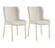 Lot de 2 Chaises Rembourrées Tessa - Velours Beige/doré